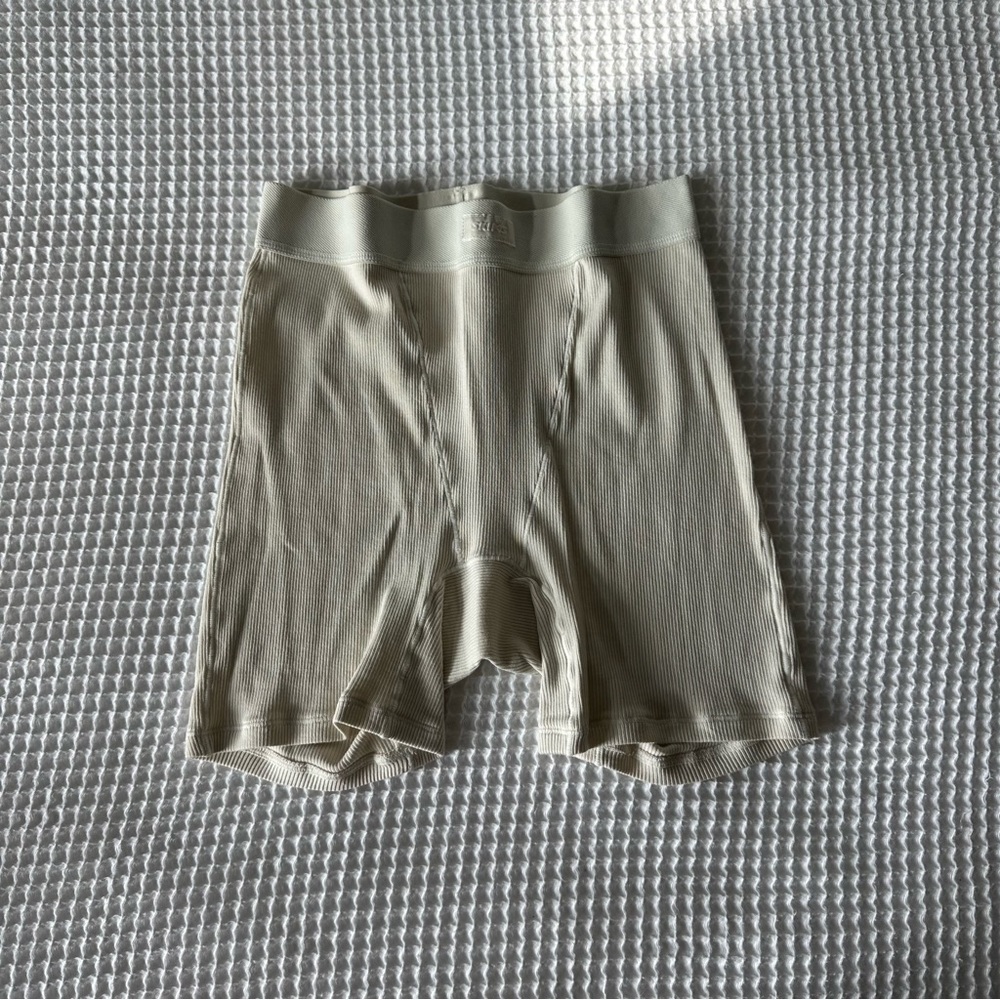 Skims Ribbed Cotton Boxer Briefs Shorts